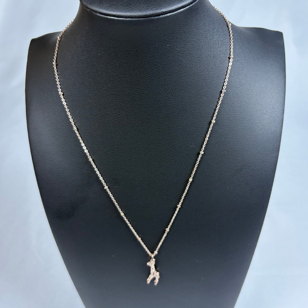 Lauren Conrad Rose Gold Tone Giraffe Necklace with Rhinestone Accents Adjustable